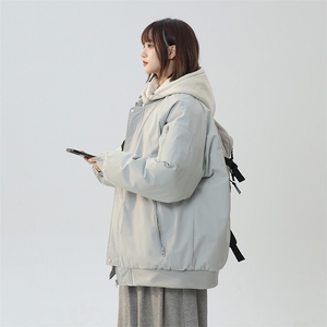 美式假两件棉服外套男2026秋冬校园风宽松棉衣夹克 A436-2583-P95图片