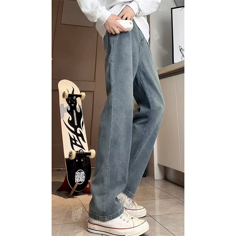 A178  秋冬季新款美式休闲牛仔裤男直筒宽松9306  P55限价68图片