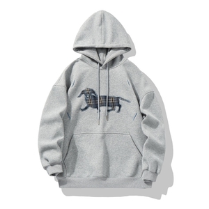 重磅400克小狗贴布刺绣连帽卫衣男秋冬季宽松上衣 P63 X119，男装卫衣，星座803