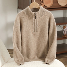 2025时尚百搭通勤简约休闲半高领拉链儿童羊毛衫，童装儿童羊毛衫，冰晶童装