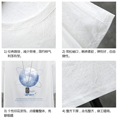 YT26241-P30亚短袖t恤男大码五分袖男宽松七分袖展架，男装T恤，电商A040A