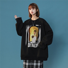 中性风西海岸美式hiphop圆领套头卫衣宽松潮牌上衣W1006P30控48-，男装卫衣，A247A