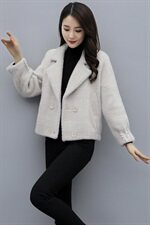 短款修身2023秋冬季新款格子长袖时尚长款常规纯色毛呢外套，女装毛呢外套，尚洛菲
