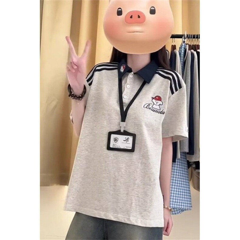 三条杠美式复古情侣条纹polo衫短袖男夏季DX513-P32,男装Polo衫,星座1007（原301D）