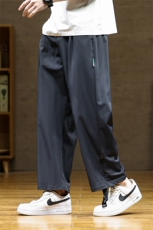 港风冰丝裤M-8XL夏季大码散口透气速干冰丝长裤109-K2296-P50，男装休闲裤，星座109