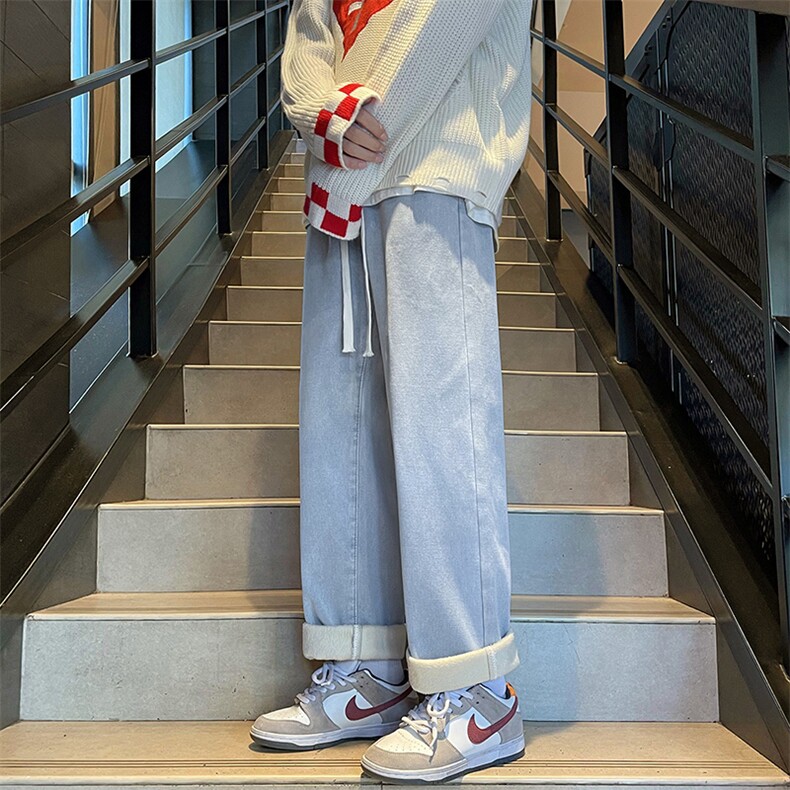 加绒加厚牛仔裤宽松直筒休闲裤KN12P40加绒P50,男装牛仔裤,电商D325