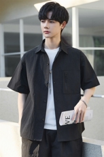 夏季套装男薄款衬衣男士短袖短裤高级感宽松休闲上衣Y2510-P60，男装休闲套装，电商A355（原A415）