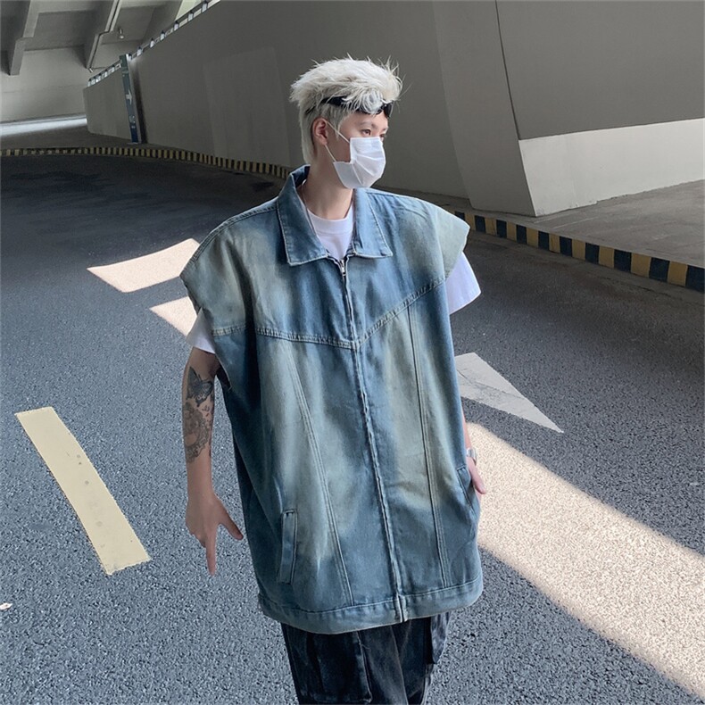 机能工装马甲男港风宽松衣ins潮牌个性无袖外套MJ0611-P60,男装工装外套,星座308B-2