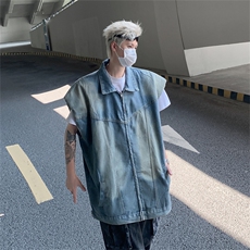 机能工装马甲男港风宽松衣ins潮牌个性无袖外套MJ0611-P60，男装工装外套，星座308B-2
