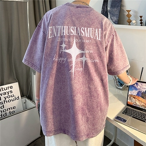 主推款T恤 重磅250克双纱水洗做旧T恤 纯棉二开短袖sx2309特P30图片