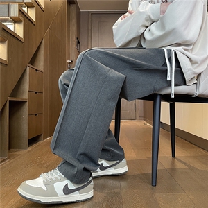 2025新款秋季休闲裤男士宽松直筒抽绳运动西裤阔腿长裤子M550-P50图片
