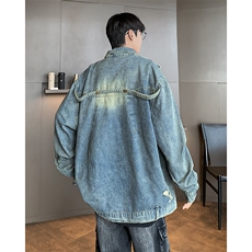 设计感牛仔外套男士2024年秋季新款潮牌美式高街复古高级痞帅夹克，男装夹克，星座505-2（原电商A260-1)