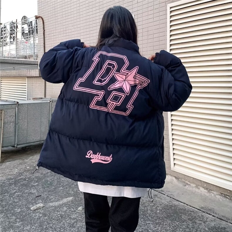 2025新款潮美式高街棉服外套女潮牌复古百搭棉衣棉袄面包服冬季,男装棉衣,星座506A