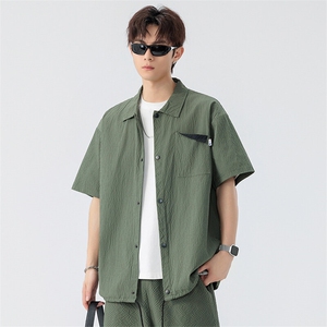 2055-P32控59大码元 大码潮牌美式休闲炸街衬衫男图片