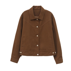 2024年春季翻领开扣休闲短款外套，女装短外套，文熹诺