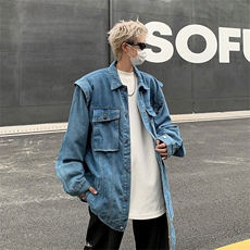 Wt8391-P65美式复古设计感潮牌牛仔夹克，男装夹克，星座1501-1