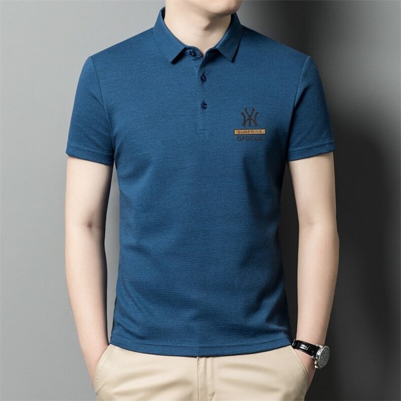 男士polo衫短袖夏季薄款高端T恤新款中年商务休闲宽松半袖男装，男装T恤，钱塘6003（原4033）