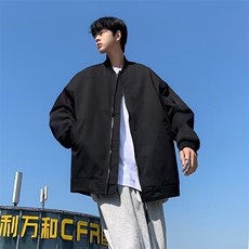 长袖男潮春秋标准简约潮流外穿青春流行棒球领文艺新款夹克拉链，男装夹克，星座1210-1