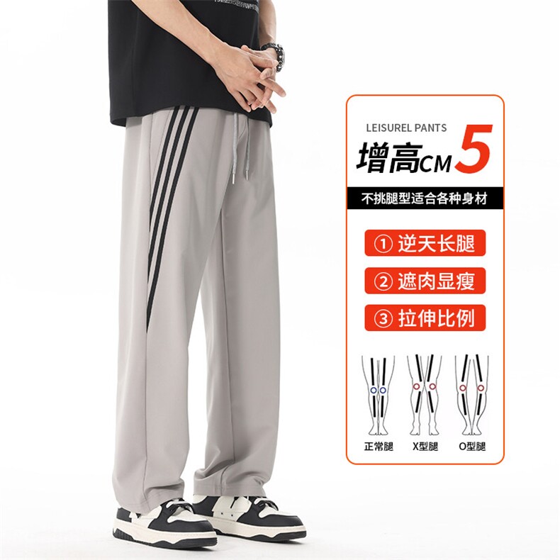 直筒卫裤男春秋季美式潮牌设计感宽松阔腿运动休闲长裤,男装休闲裤,星座1206（原A206）