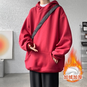 8XL-M连帽卫衣硬挺连帽卫衣男美式复古重磅帽衫加绒外套WY9105P68图片