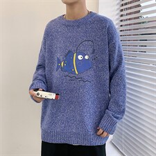！2023秋冬男士圆领毛衣加厚百搭印花针织衫M205P45,男装针织衫/毛衣,电商B220