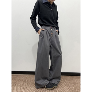 美式潮牌休闲工装裤男女宽松垂感vintage直筒裤K129-P53图片
