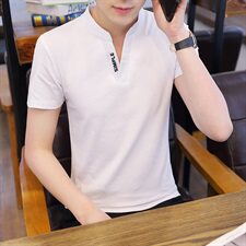 男短袖T恤夏装新款V领韩版修身半袖打底衫男士纯棉小衫ST003，男装T恤，星座509