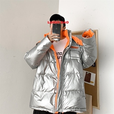 冬季情侣羽绒服面包服短款连帽白鸭绒亮面加厚保暖外套2018/，男装羽绒服，星座1506-1