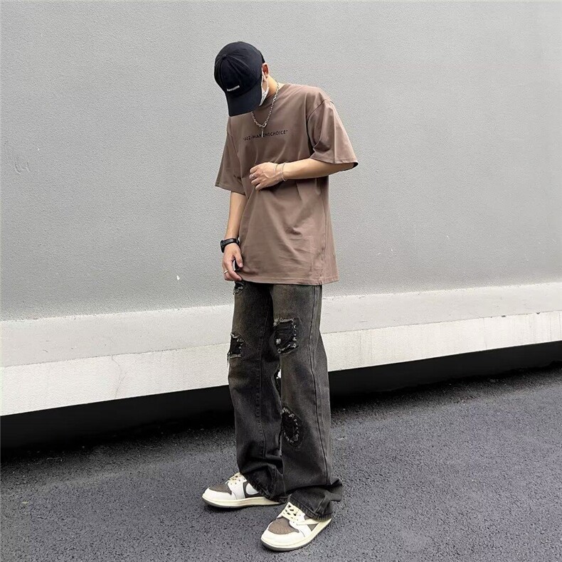 牛仔裤潮流长裤拉链水洗直脚青春流行男文艺新款夏季KK031-P45,男装牛仔裤,星座911-3