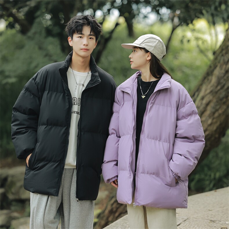 9976-P60 冬季宽松情侣棉衣面包服（八个色）深度库存图片