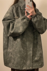 中性风美式复古飞机扣可拆卸胸针PU皮衣夹克男JK77768P105控148，男装夹克，星座227-7
