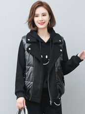 新款春秋冬装毛皮一体马甲女翻领拉链钮扣棉衣女，女装马甲，璐依舞