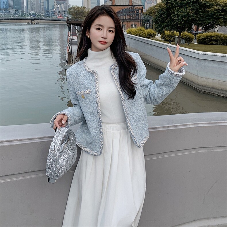 秋冬轻奢新中式法式复古外套短外套小香风小众上衣气质网红时尚,女装短外套,浙宝305