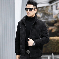 冬款防水中年羽绒服夹克外套男士轻薄立领短款青年羽绒服外套上衣，男装夹克，钱塘723