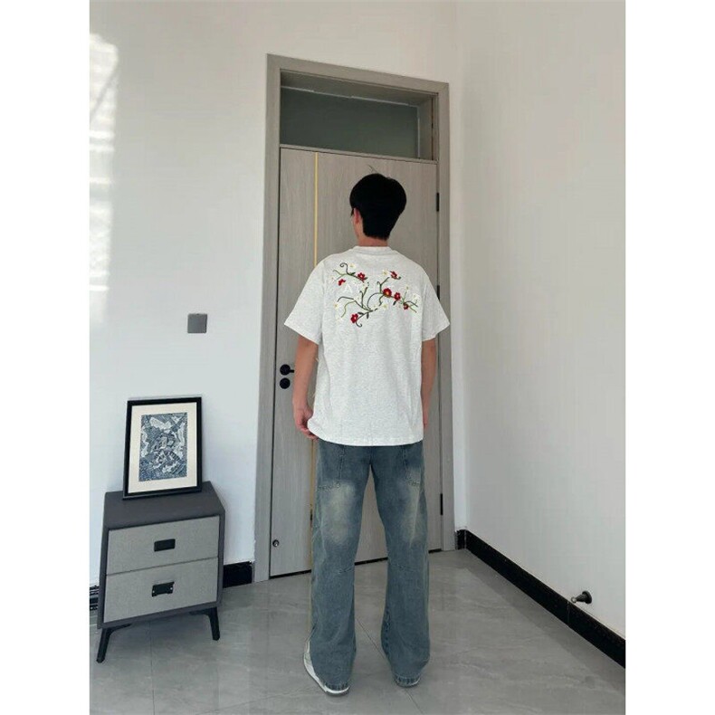 【有货】TX01ZZ-特P35美式街头潮牌藤蔓花卉刺绣cleanfit短袖T恤,男装T恤,星座1007（原301D）