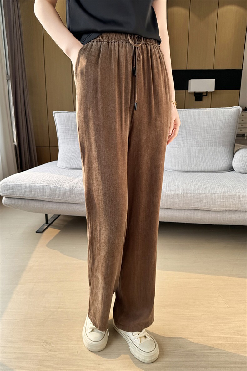 夏季新款休闲裤女士显瘦薄款萝卜裤水云纱女裤宽松大码哈伦裤子,女装休闲裤,恩尚羊绒
