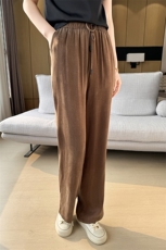夏季新款休闲裤女士显瘦薄款萝卜裤水云纱女裤宽松大码哈伦裤子，女装休闲裤，恩尚羊绒