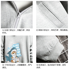 KS21217-P38连帽开衫卫衣男运动外套大码班服网格，男装卫衣，电商A040A