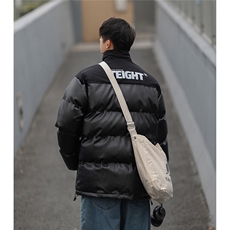 拼接PU皮棉衣加厚棉服立领街头外套ZM073-P110控139，男装棉衣，星座1408-1