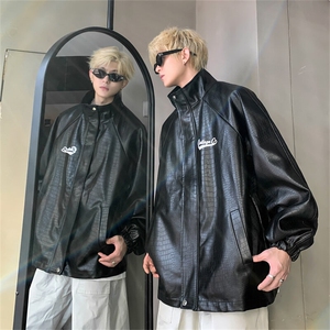 特P75限138加绒特P90美式机车皮衣情侣PU皮夹克小众设计外套PJ330图片