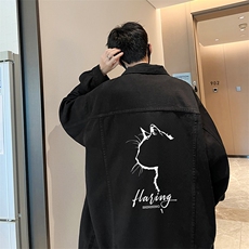 牛仔夹克男大码牛仔外套男茄克NJ77344-P60加绒款-P75，男装夹克，电商A040