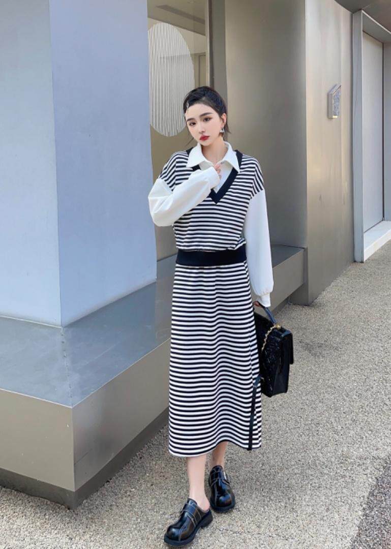 2023条纹套裙，其它，贻思茗