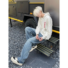 【有货】闪电纹牛仔裤美式vibe风裤子高街修身微喇A119LL-特P50，男装牛仔裤，星座1007（原301D）