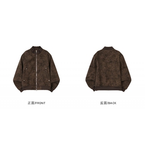 美式立领扎染外套男春秋短款棒球服高级感飞行夹克JK068-P75图片