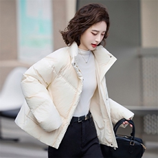 时尚气质女款短款羽绒服冬季保暖轻薄显瘦外套90%白鸭绒填充黑色百搭设计，女装羽绒服，姿衣坊