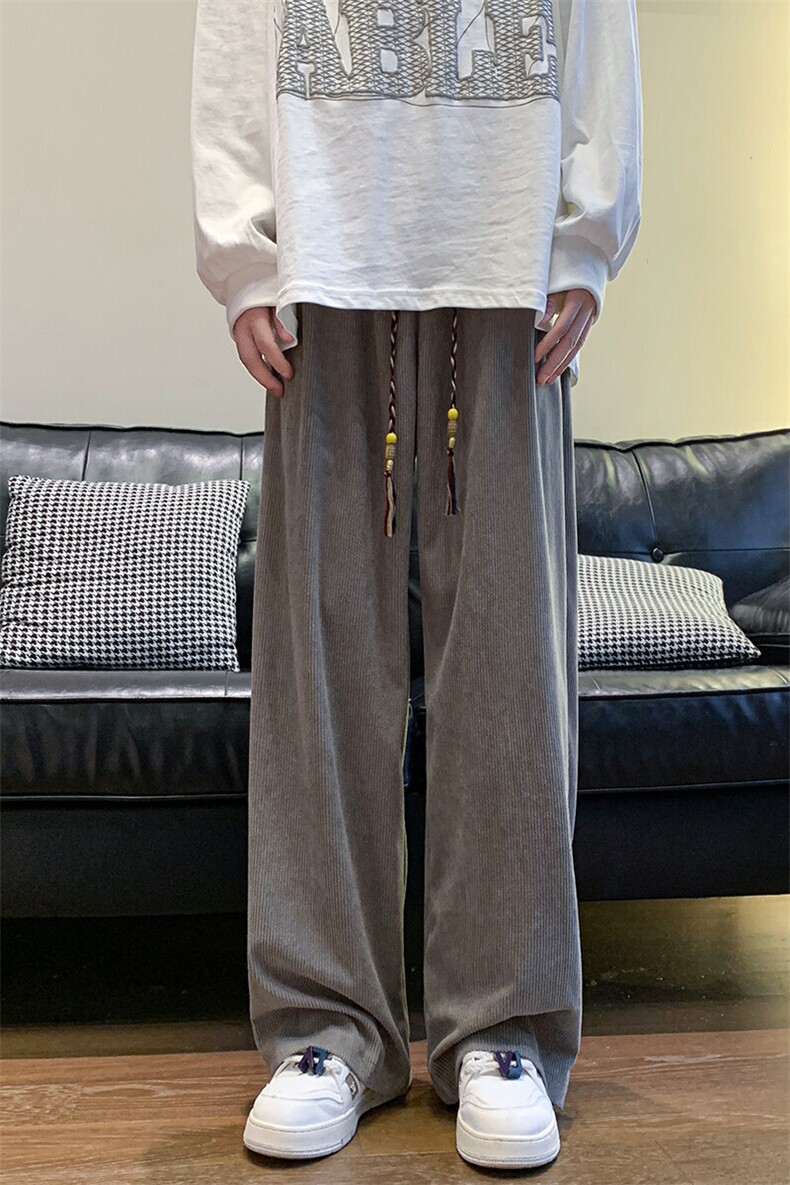 8XL-M特大码秋季新款垂感休闲裤男宽松直筒裤男裤拖地裤K940P40,男装休闲裤,电商D206-1