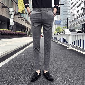 2021春夏新款英伦西裤小脚裤长裤A450（同款九分G）图片