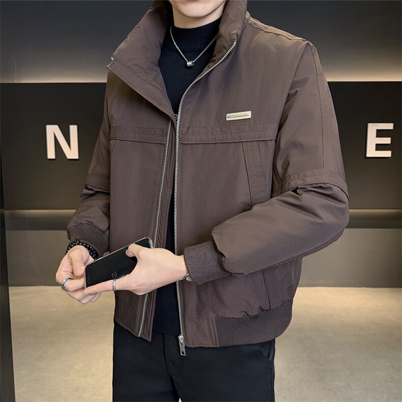 纯色无帽立领羽绒服休闲百搭上衣外套男A329-YR2558-P210,男装羽绒服,电商A329