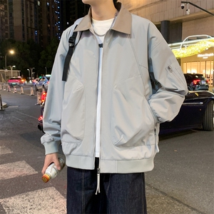 美式飞行员夹克男款解构弯刀短款外套廓形翻领棒球服JK02557-P70图片