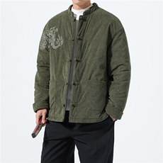 风立领灯芯绒棉衣男加厚盘扣棉衣xz815-9885-P185，男装棉衣，星座815（原A203）